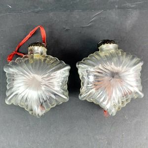 Vintage Mercury Glass Kugel Style Silver Star Shape 4" Christmas Ornament O12